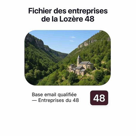Base Email Entreprise 48 Lozère - Fichiers email d'entreprises par département