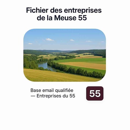 Base Email Département 55 Meuse - Fichiers email d'entreprises par département