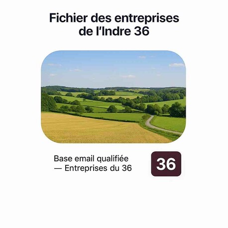 Base Email Entreprise 36 Indre - Fichiers email d'entreprises par département