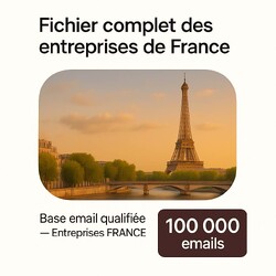 Fichier Email 100000 Entreprises France - Fichier France entière