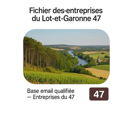 Fichier email du Lot-et-Garonne (47) - Fichiers email d'entreprises par département