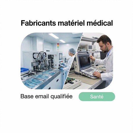 Fichier email Fabricants Matériel Médical - Fichier email Santé - Social