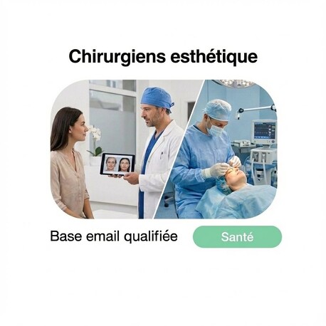 Fichier email Chirurgiens Esthétique - Fichier email Santé - Social