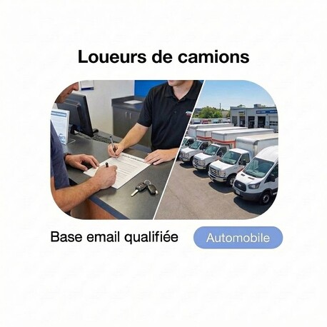 Fichier email Loueurs de Camions - Fichier email Automobile - Transport