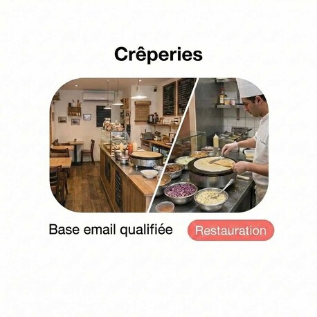 Fichier email Crêperies - Fichier email Restauration