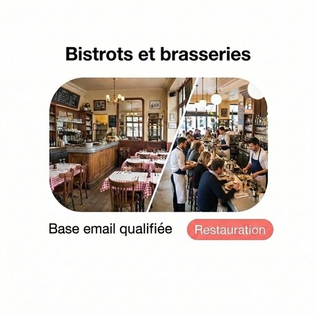 Fichier email Bistrots et Brasseries - Fichier email Restauration