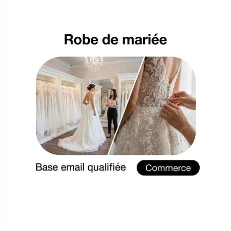 Fichier email Boutiques Robes de Mariée - Fichier email Commerce de détails