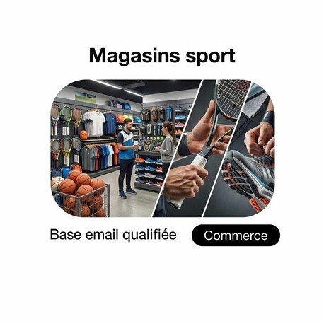Fichier email Magasins d'articles de sport - Fichier email Commerce de détails