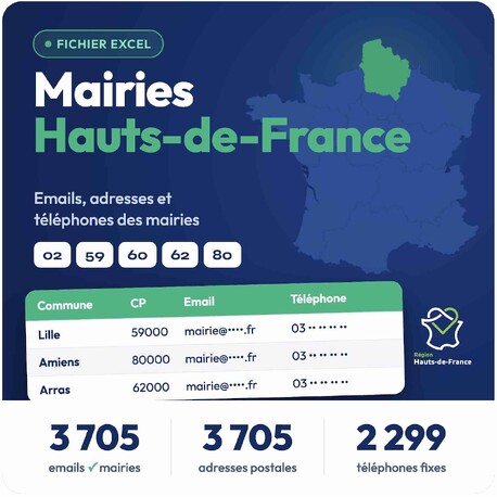 Fichier email Mairies Hauts-de-France - Fichier email des mairies par région